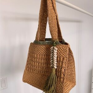Portuguese Handcrafted Tan Woven Tote Bag